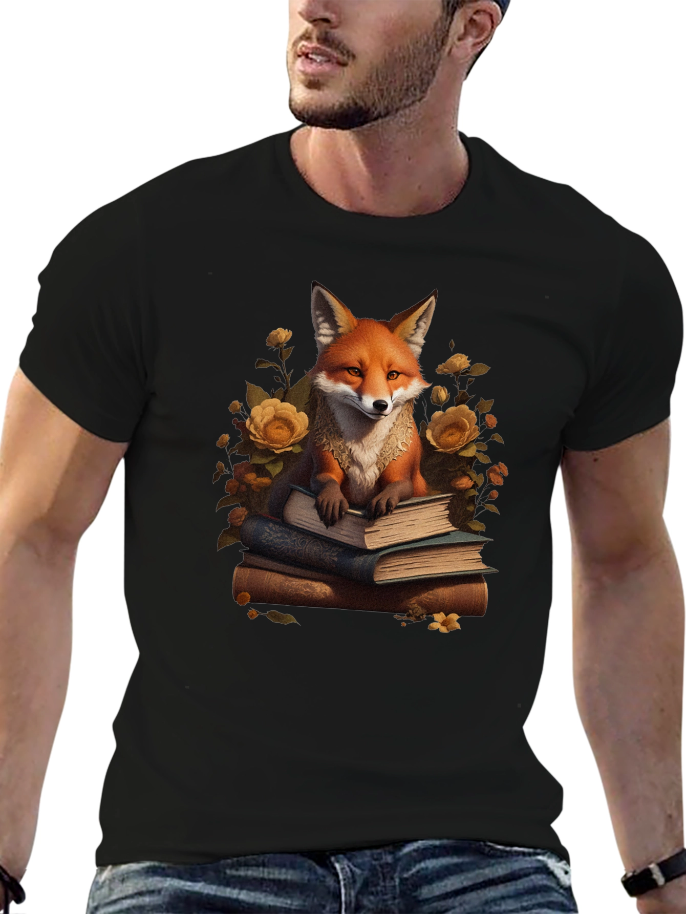 Fox Reading Books Graphic T-Shirt