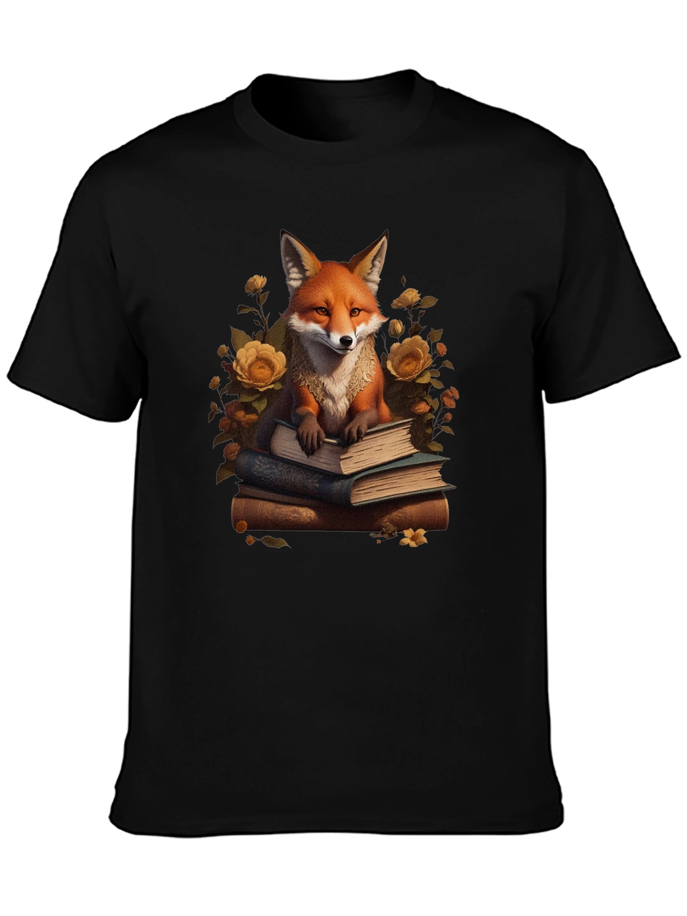Fox Reading Books Graphic T-Shirt