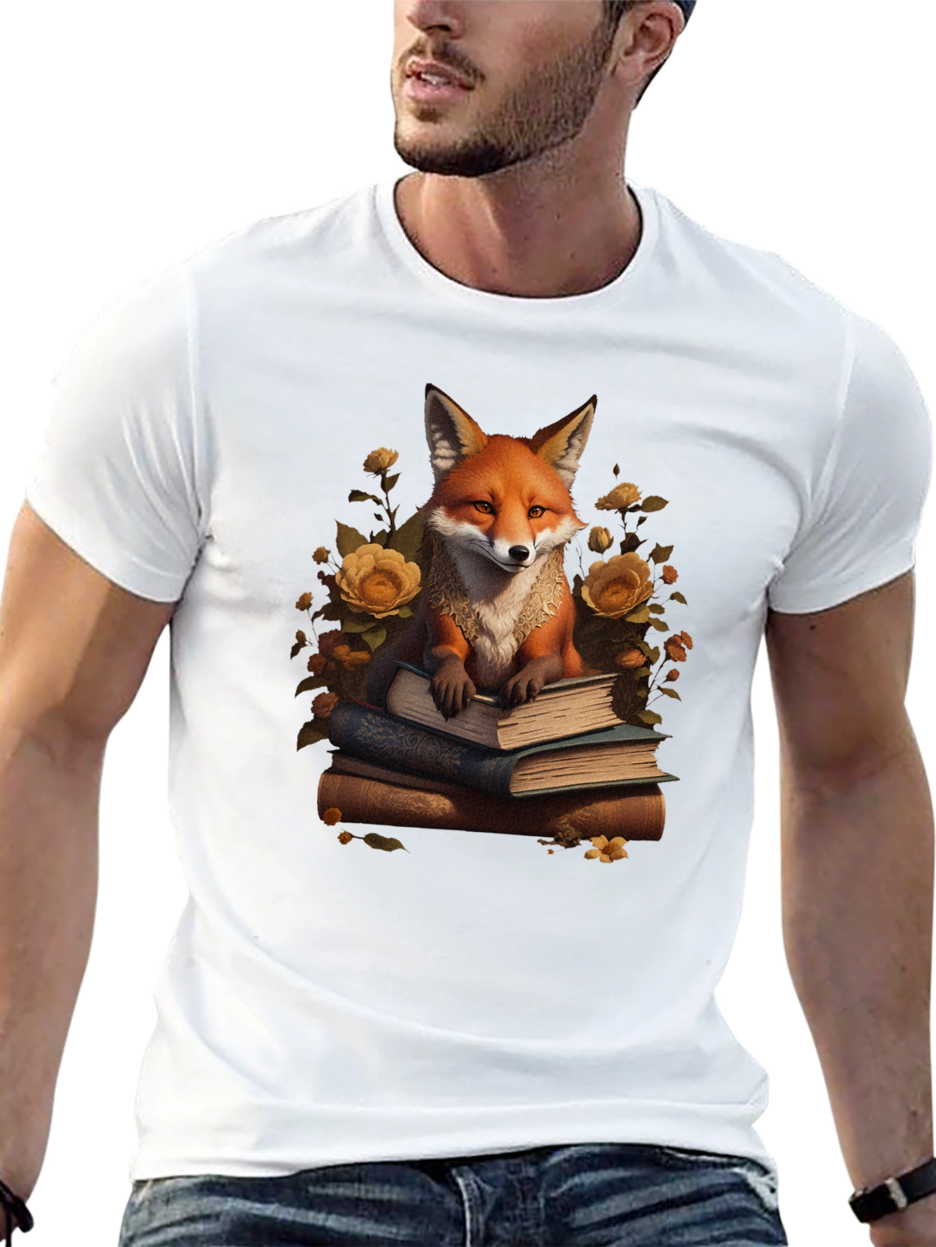 Fox Reading Books Graphic T-Shirt