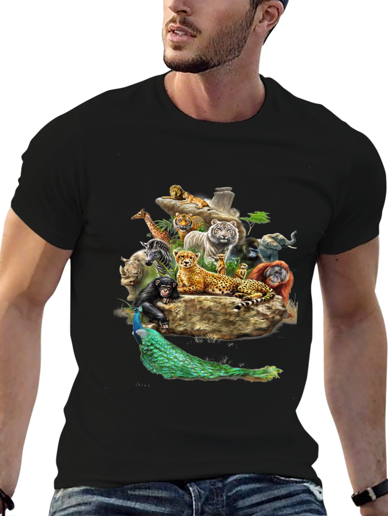 Wildlife Kingdom Graphic Tee - Black T-Shirt