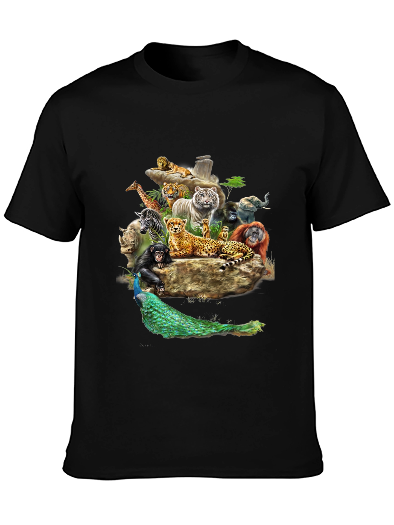 Wildlife Kingdom Graphic Tee - Black T-Shirt