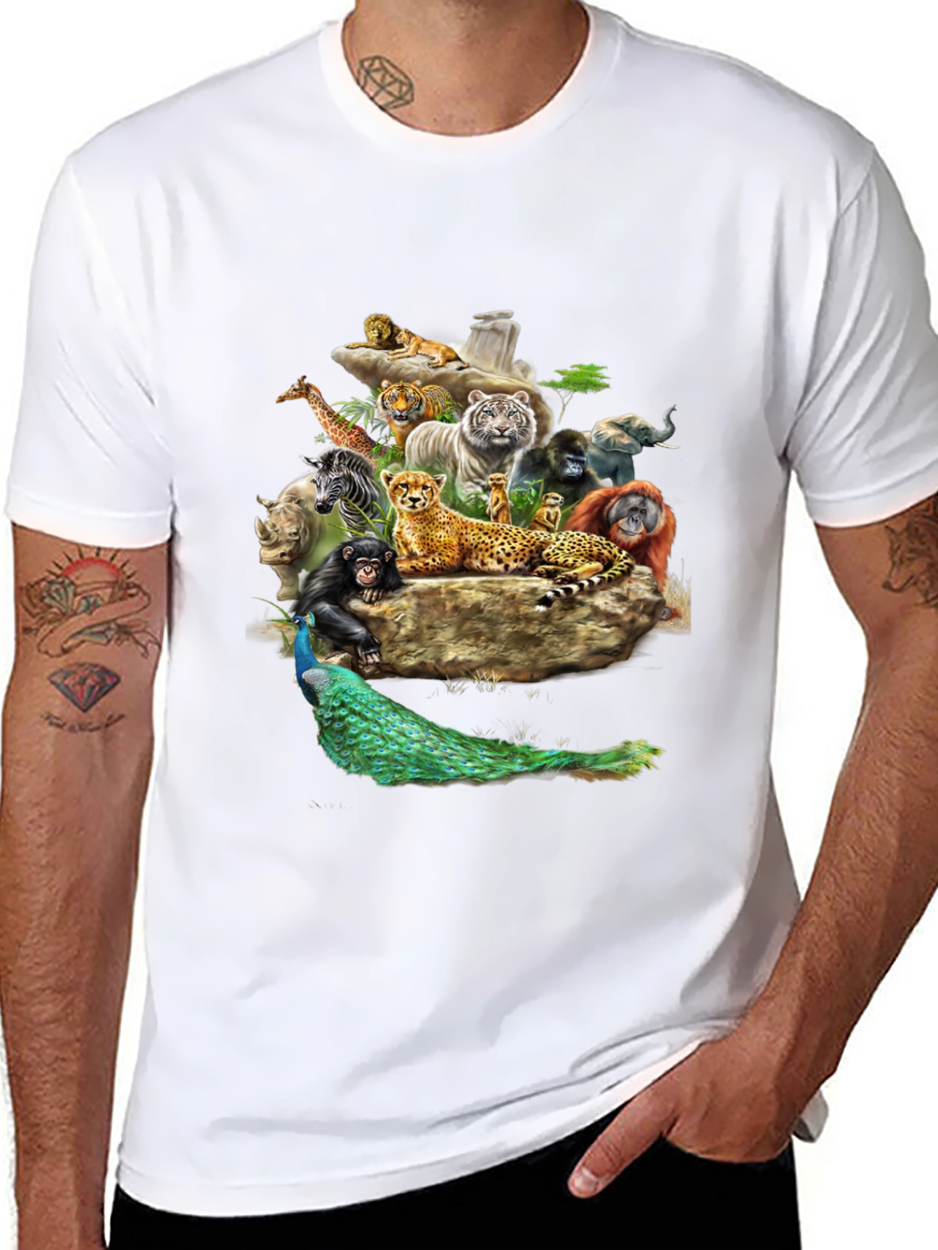Wildlife Kingdom Graphic Tee - Black T-Shirt