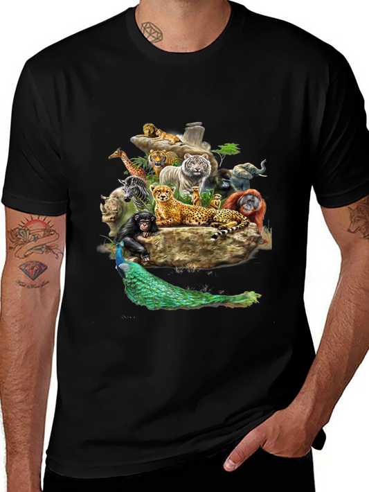 Wildlife Kingdom Graphic Tee - Black T-Shirt