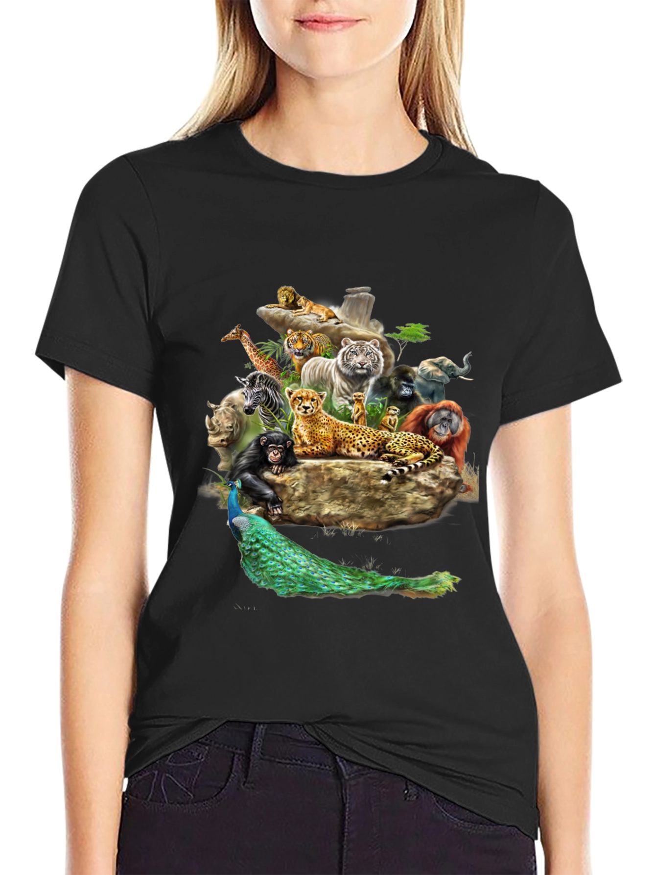 Wildlife Kingdom Graphic Tee - Black T-Shirt