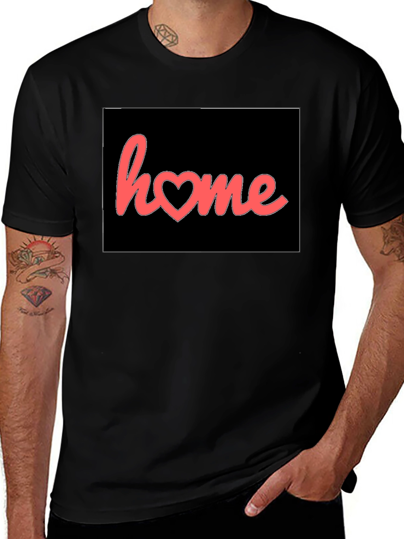 Home Heart Graphic Black T-Shirt