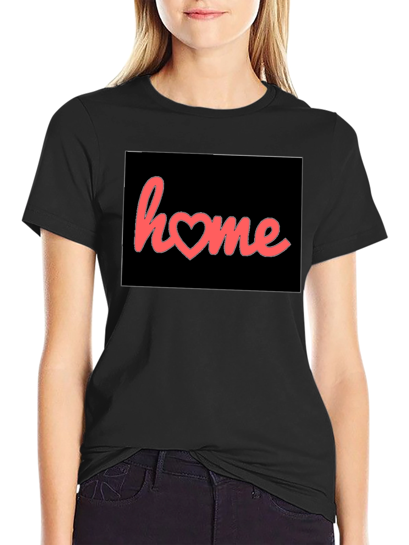 Home Heart Graphic Black T-Shirt