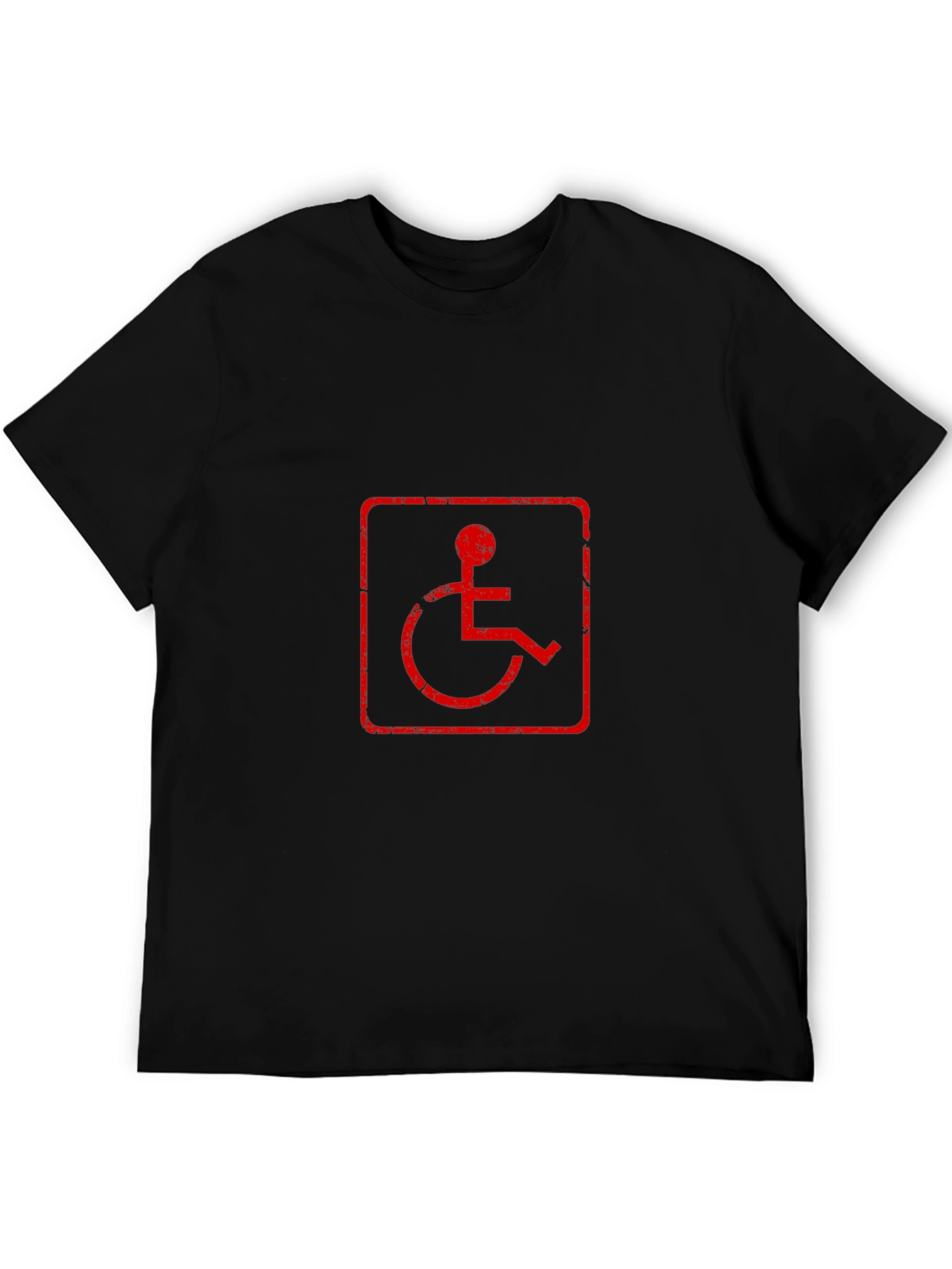 Distressed Wheelchair Symbol T-Shirt - Black