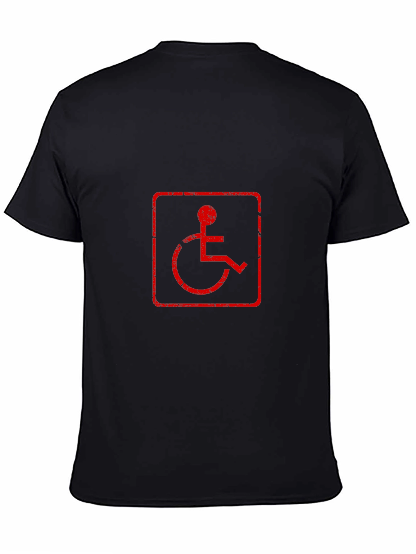 Distressed Wheelchair Symbol T-Shirt - Black