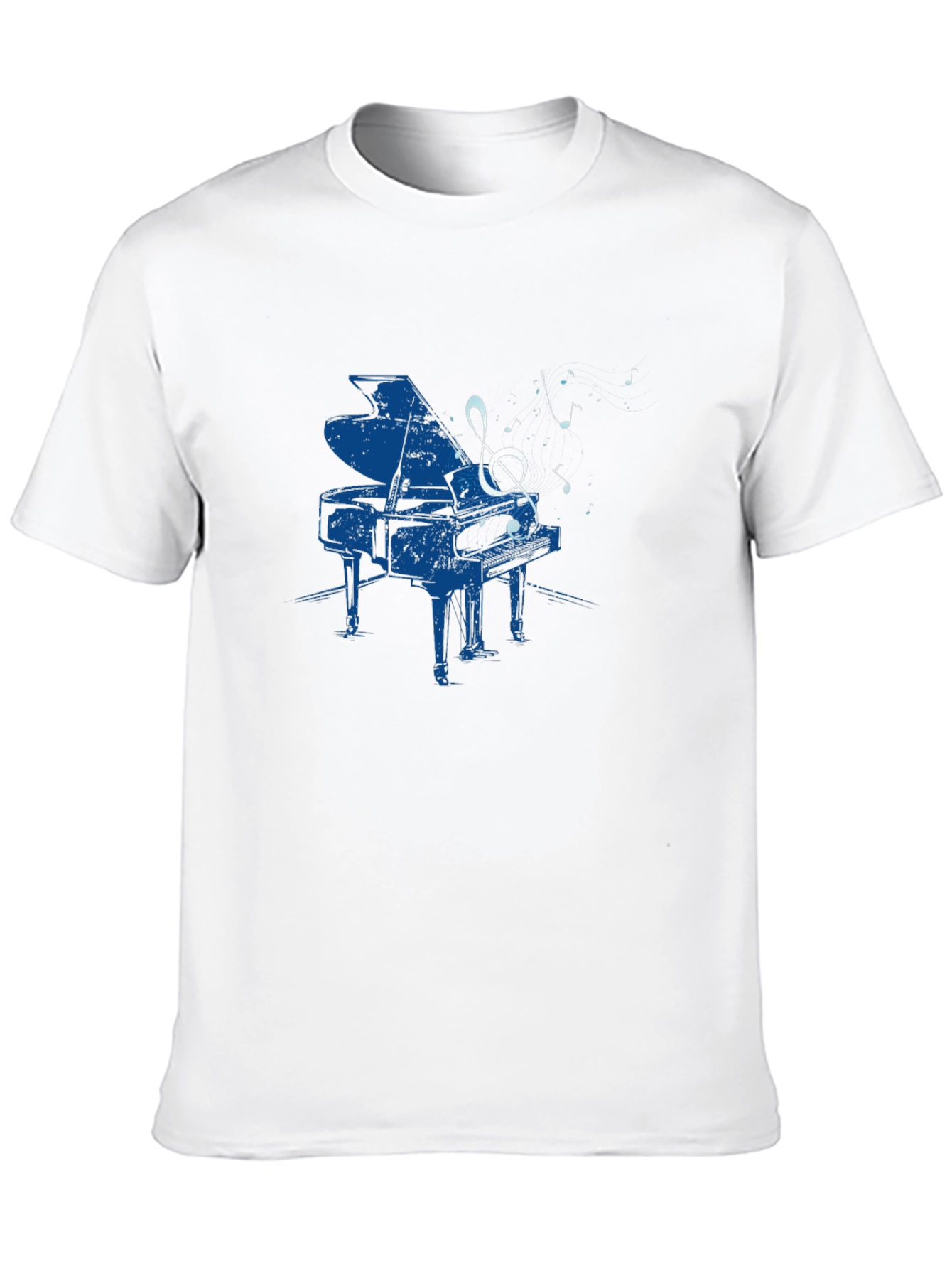 Piano Music Graphic Tee - Black Cotton T-Shirt