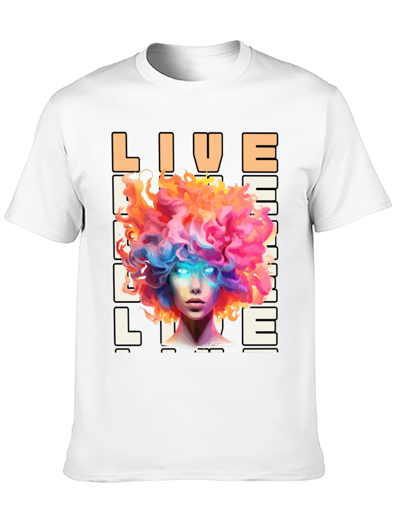 Live Life Graphic Print Black T-Shirt