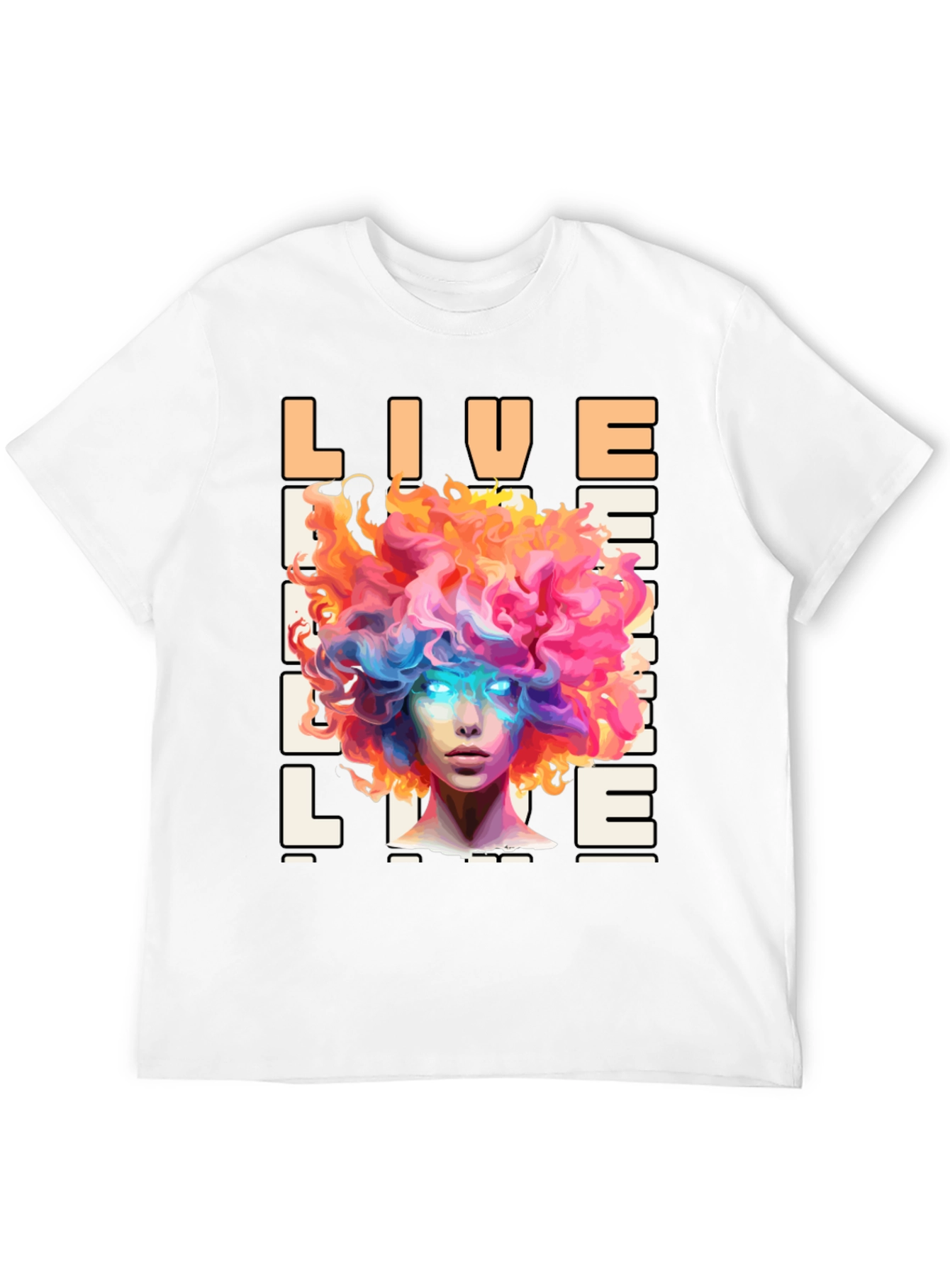Live Life Graphic Print Black T-Shirt