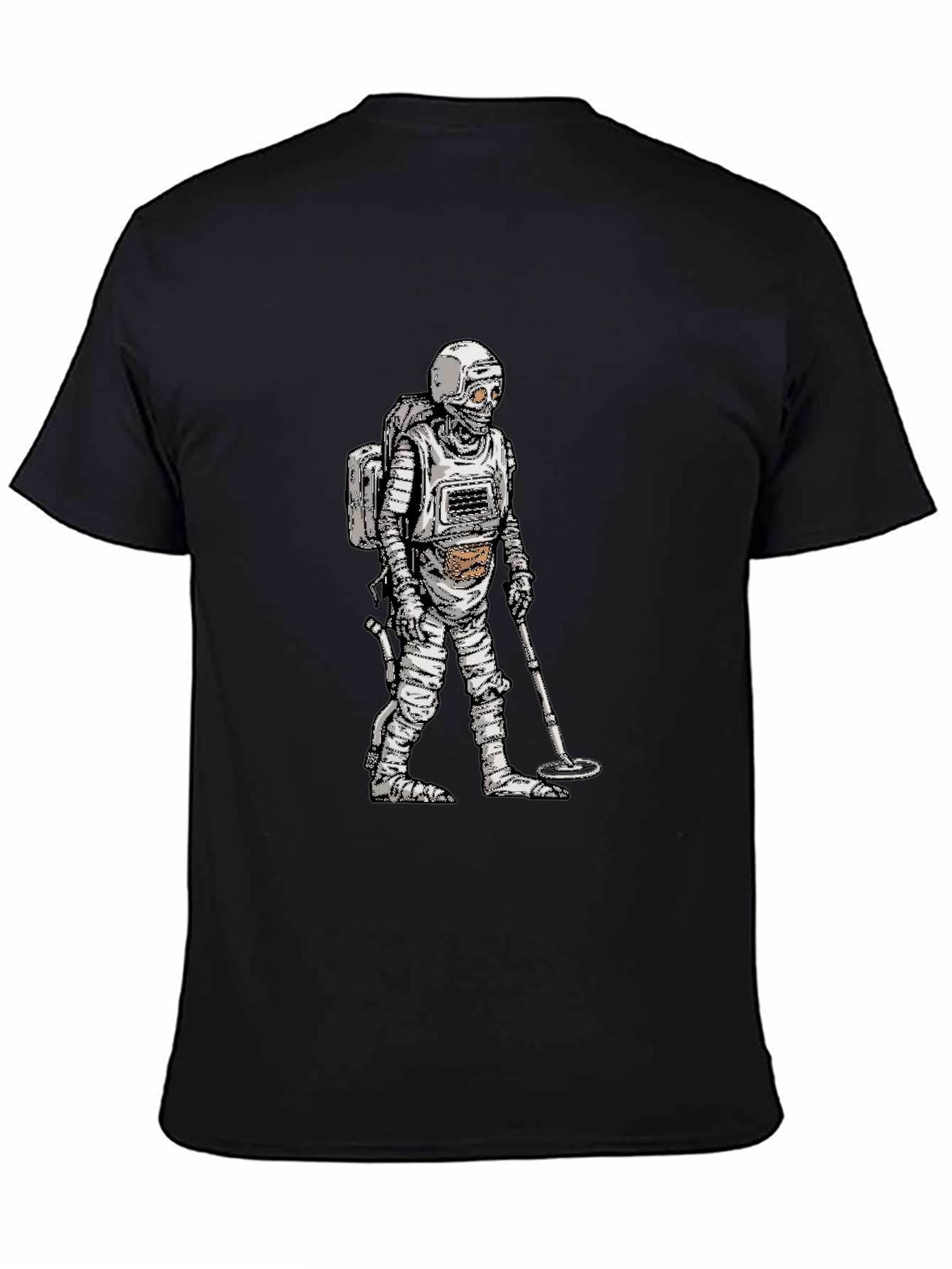Retro Astronaut Mummy Graphic Black T-Shirt