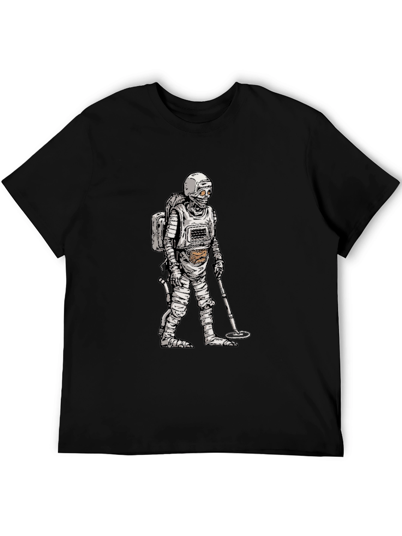 Retro Astronaut Mummy Graphic Black T-Shirt