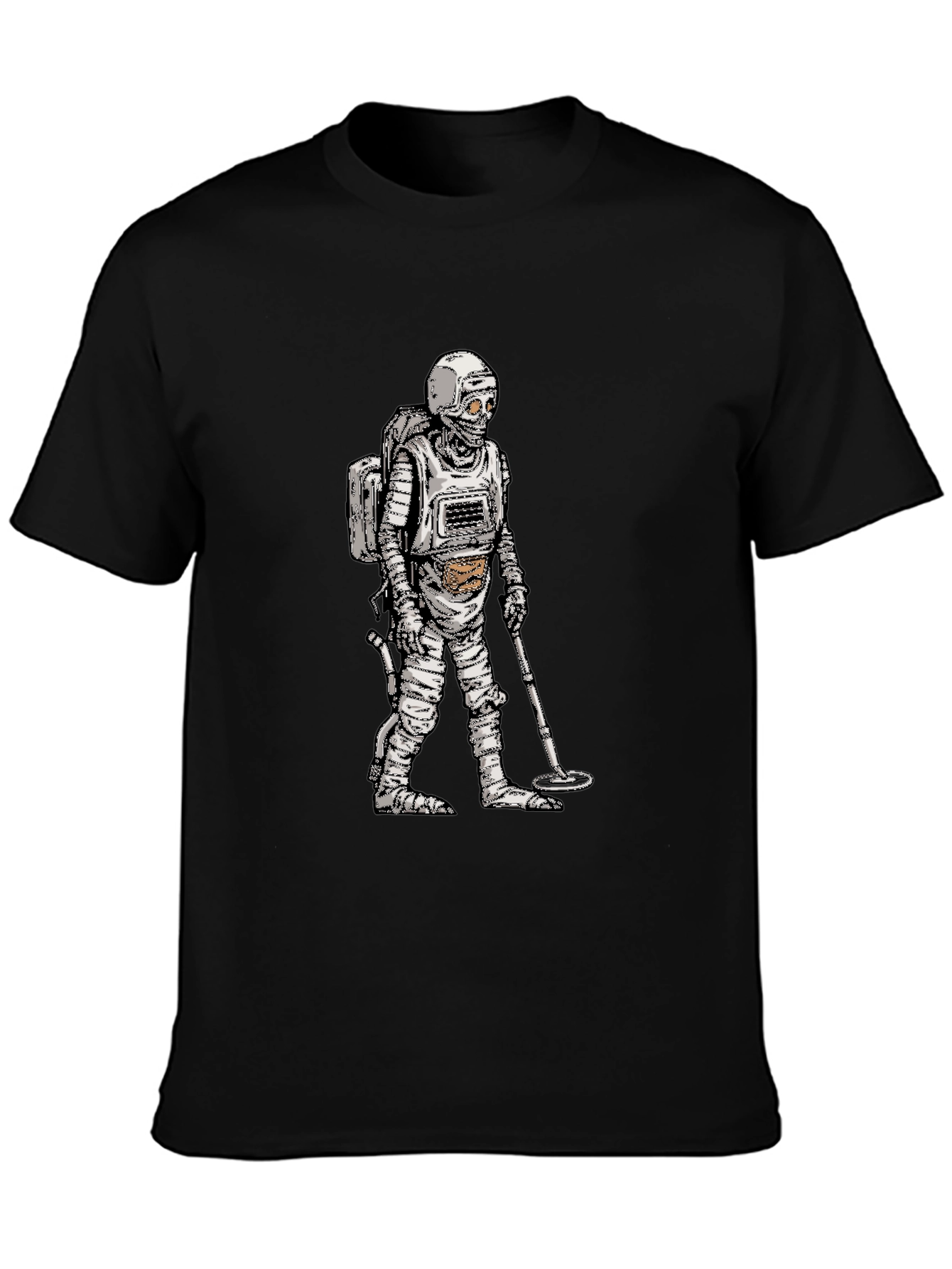 Retro Astronaut Mummy Graphic Black T-Shirt