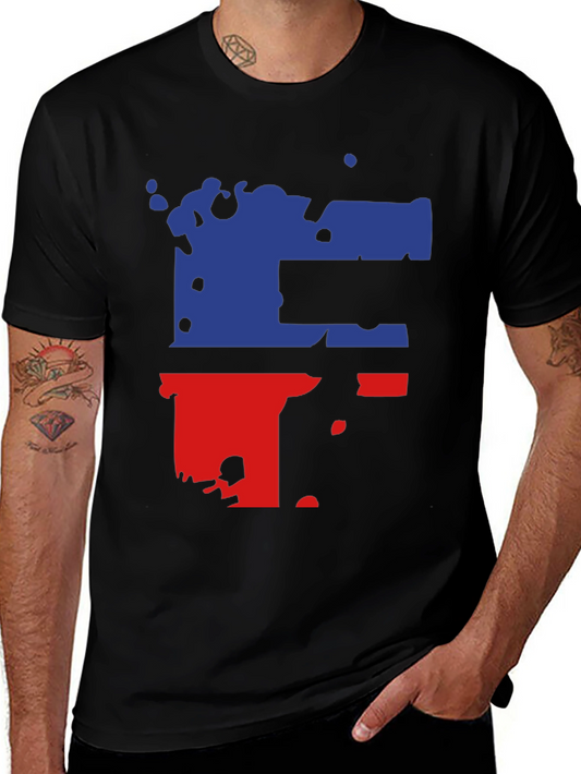 Abstract Color Block Graphic Tee