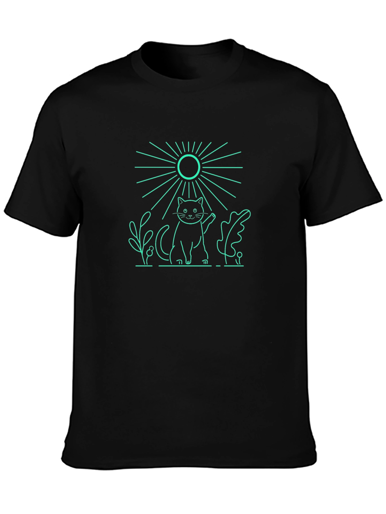 Cool Cat Graphic Tee - Trendy Black T-Shirt