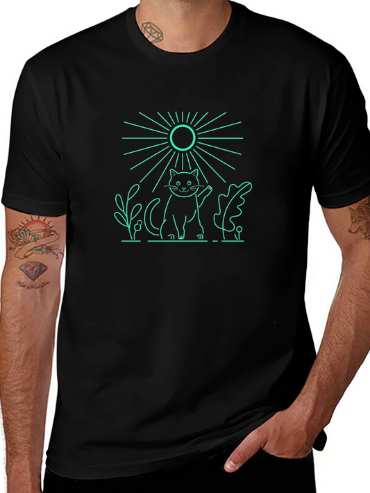 Cool Cat Graphic Tee - Trendy Black T-Shirt