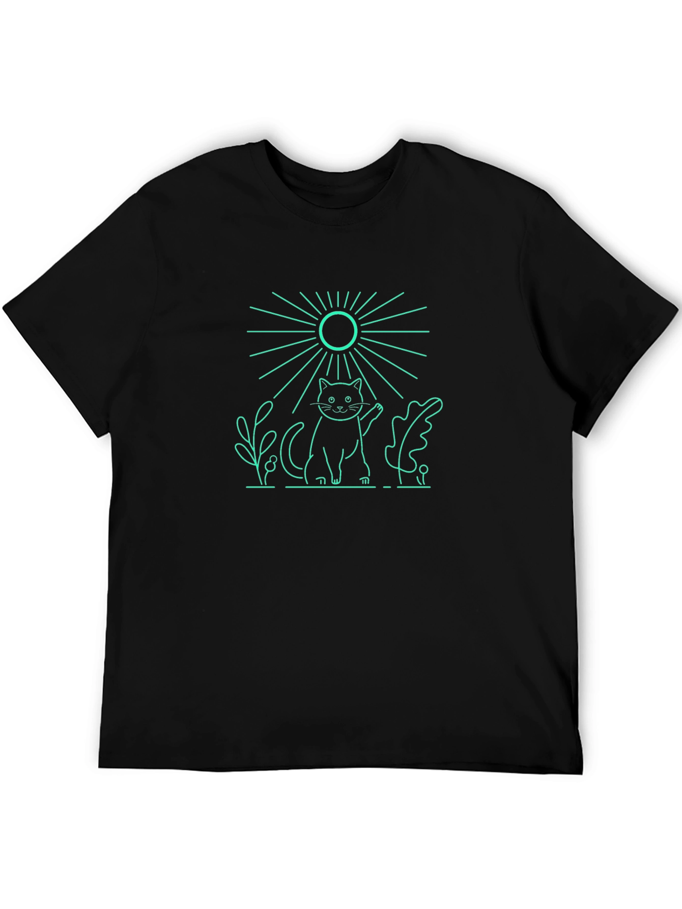 Cool Cat Graphic Tee - Trendy Black T-Shirt