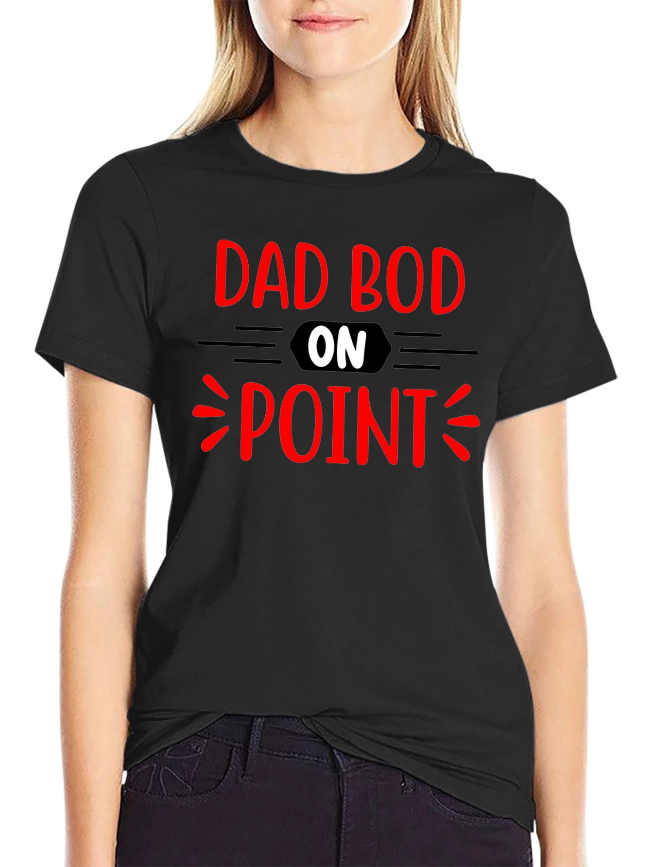 Dad Bod On Point Graphic T-Shirt - Black