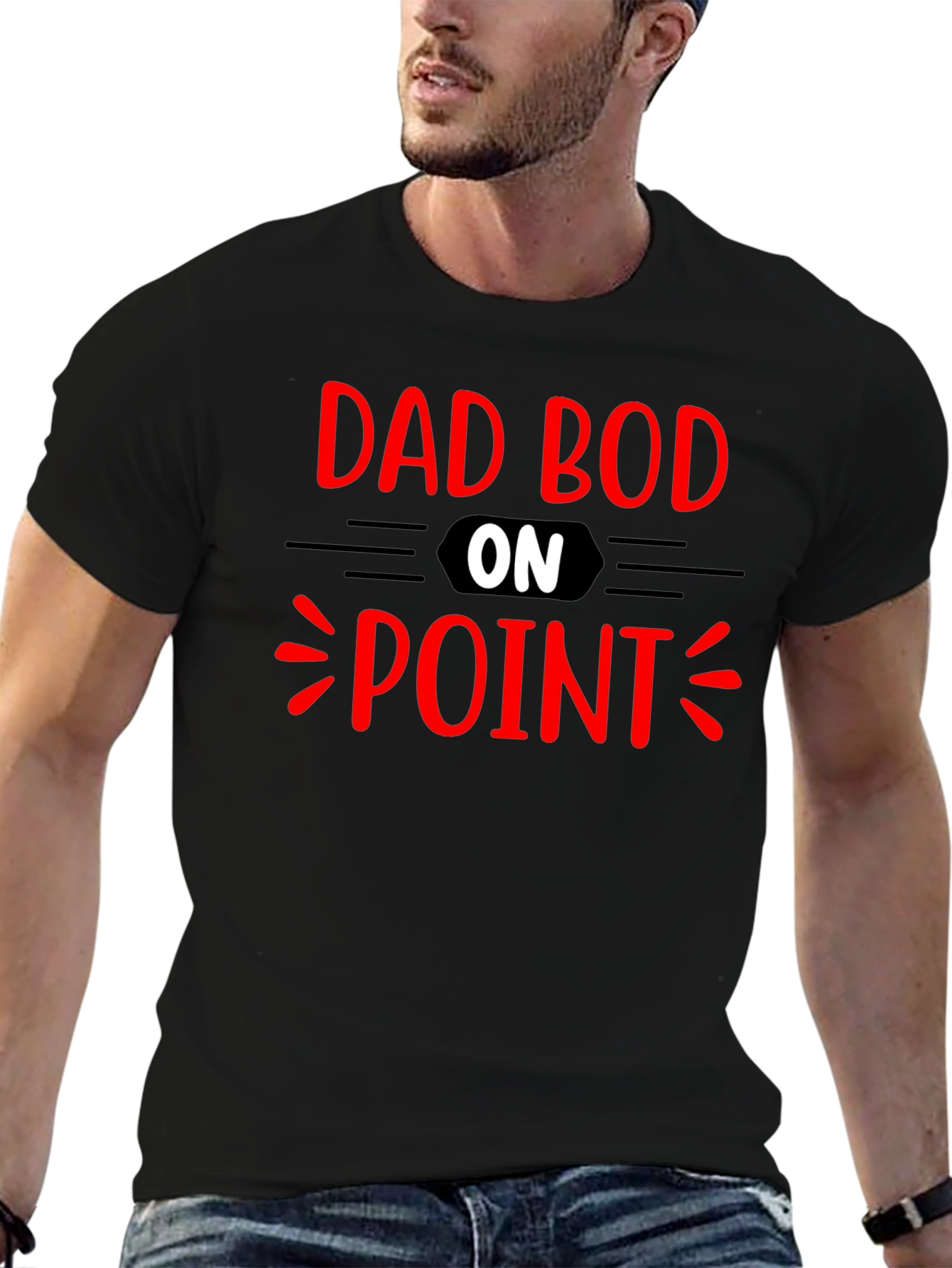 Dad Bod On Point Graphic T-Shirt - Black