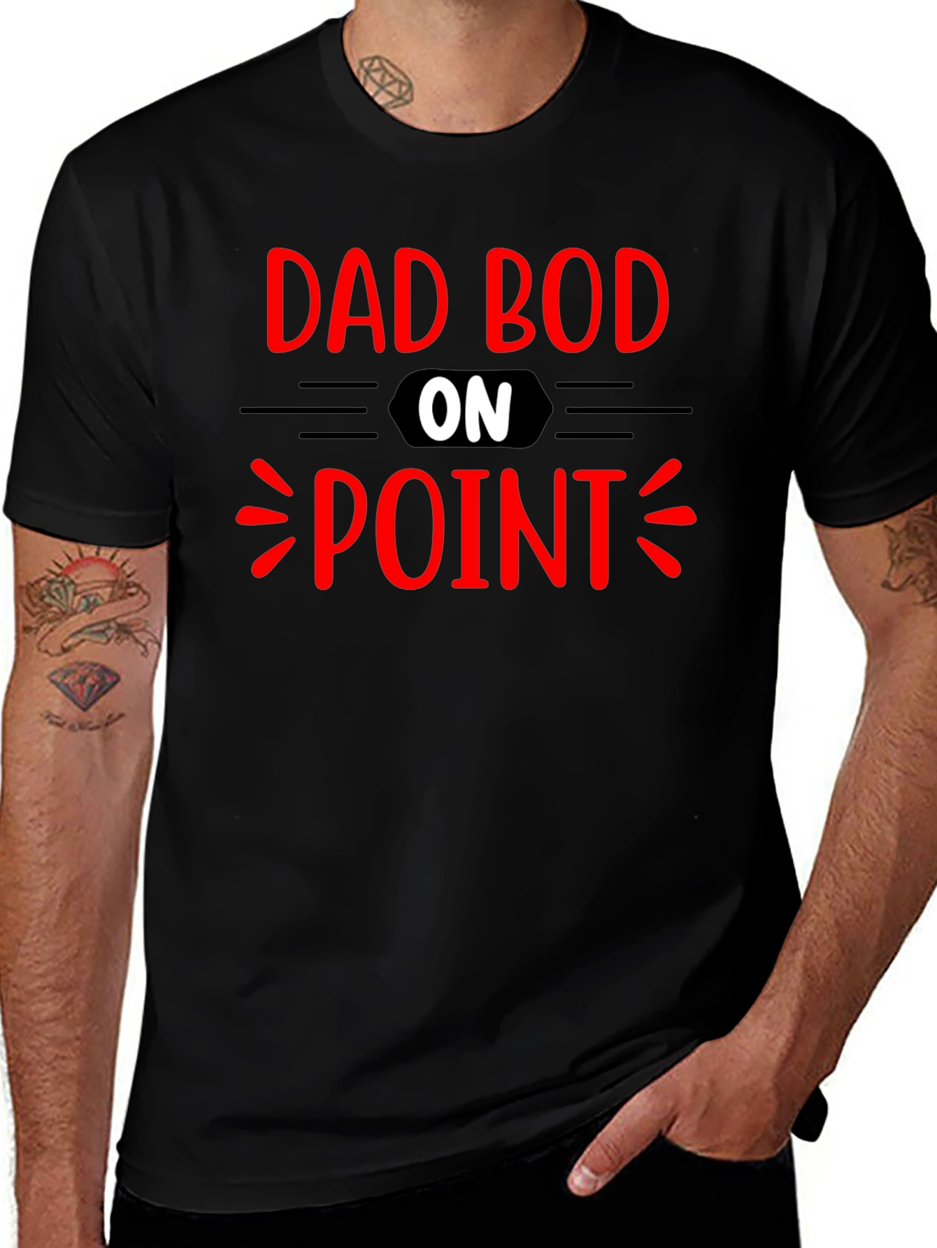 Dad Bod On Point Graphic T-Shirt - Black