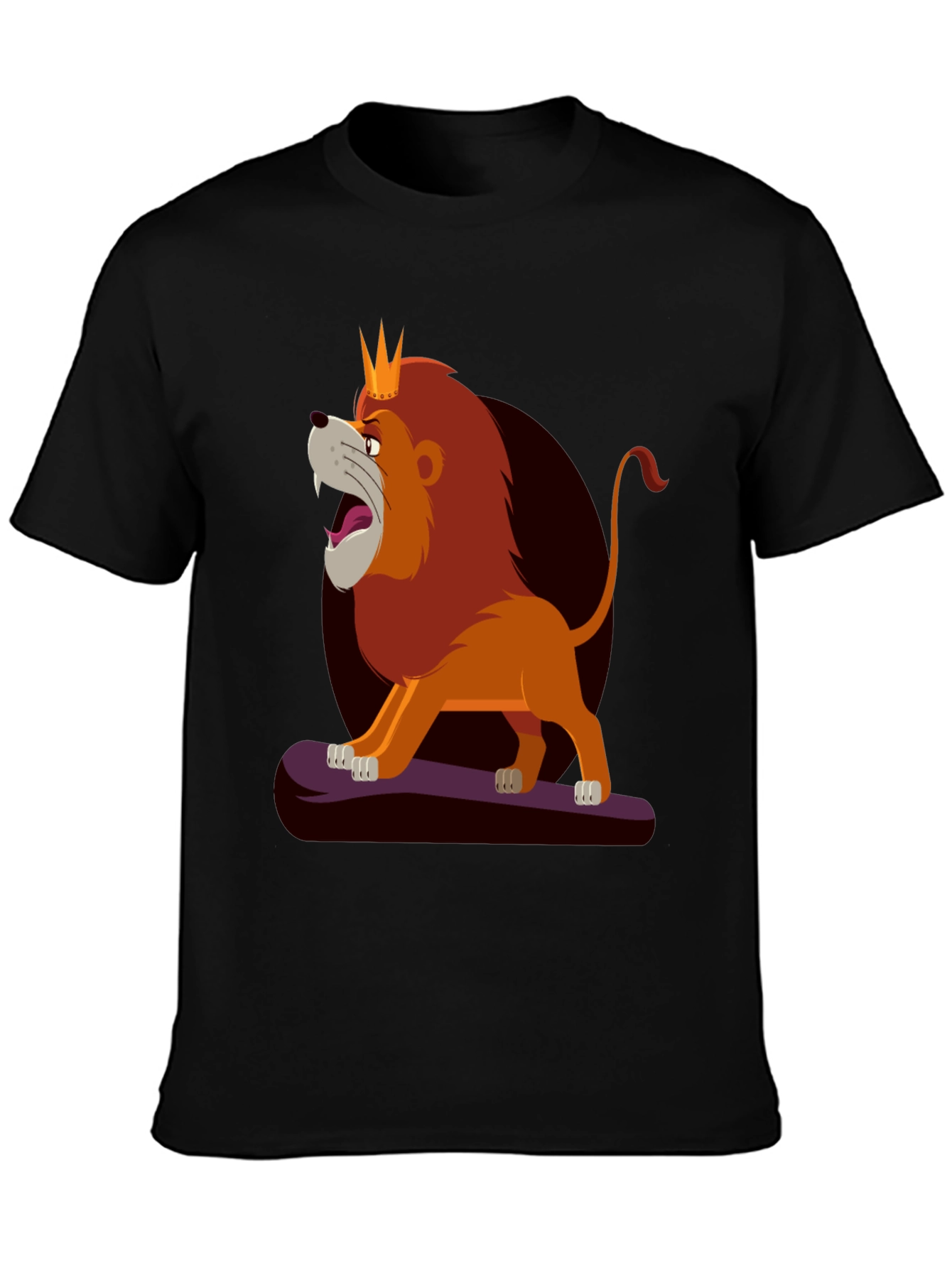 Lion King Cartoon Graphic Tee - Black T-Shirt