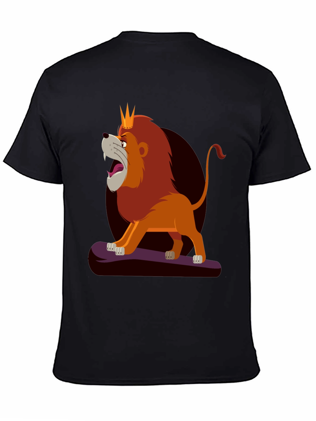 Lion King Cartoon Graphic Tee - Black T-Shirt