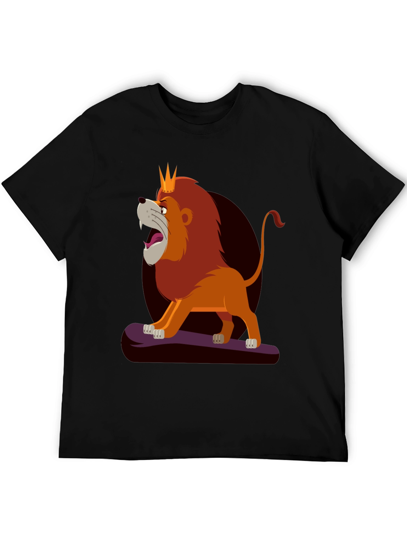 Lion King Cartoon Graphic Tee - Black T-Shirt