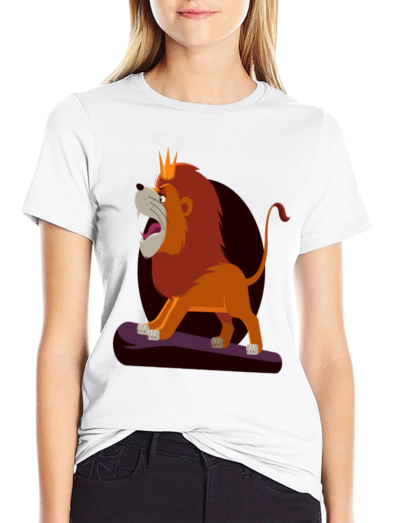 Lion King Cartoon Graphic Tee - Black T-Shirt