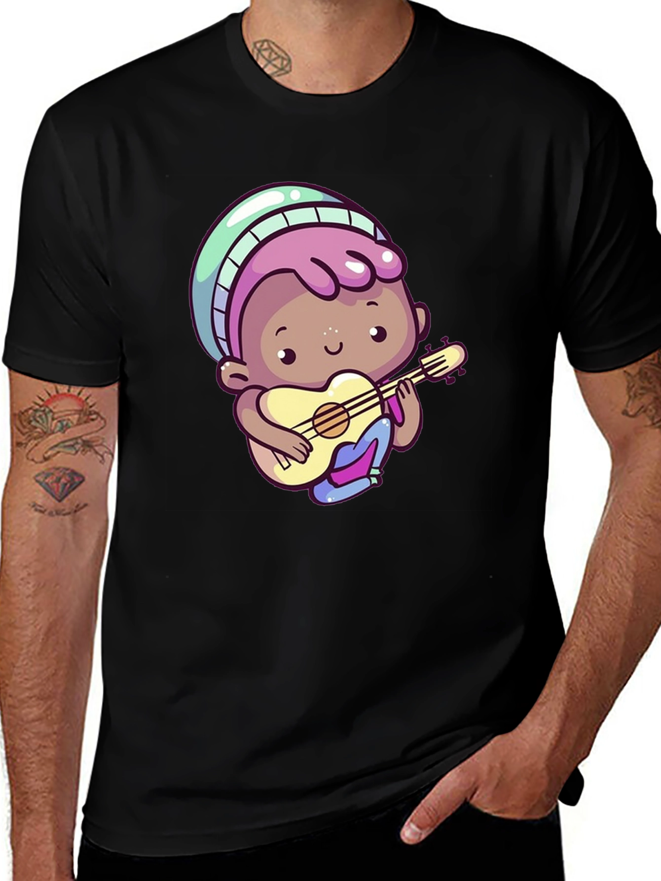 Cartoon Guitar Player T-Shirt