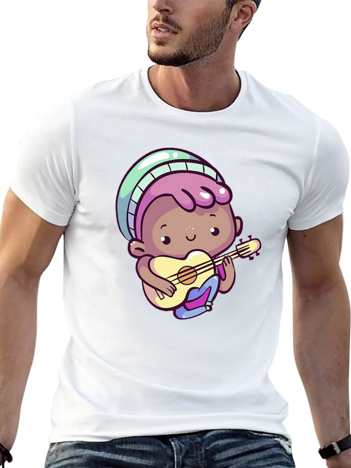 Cartoon Guitar Player T-Shirt