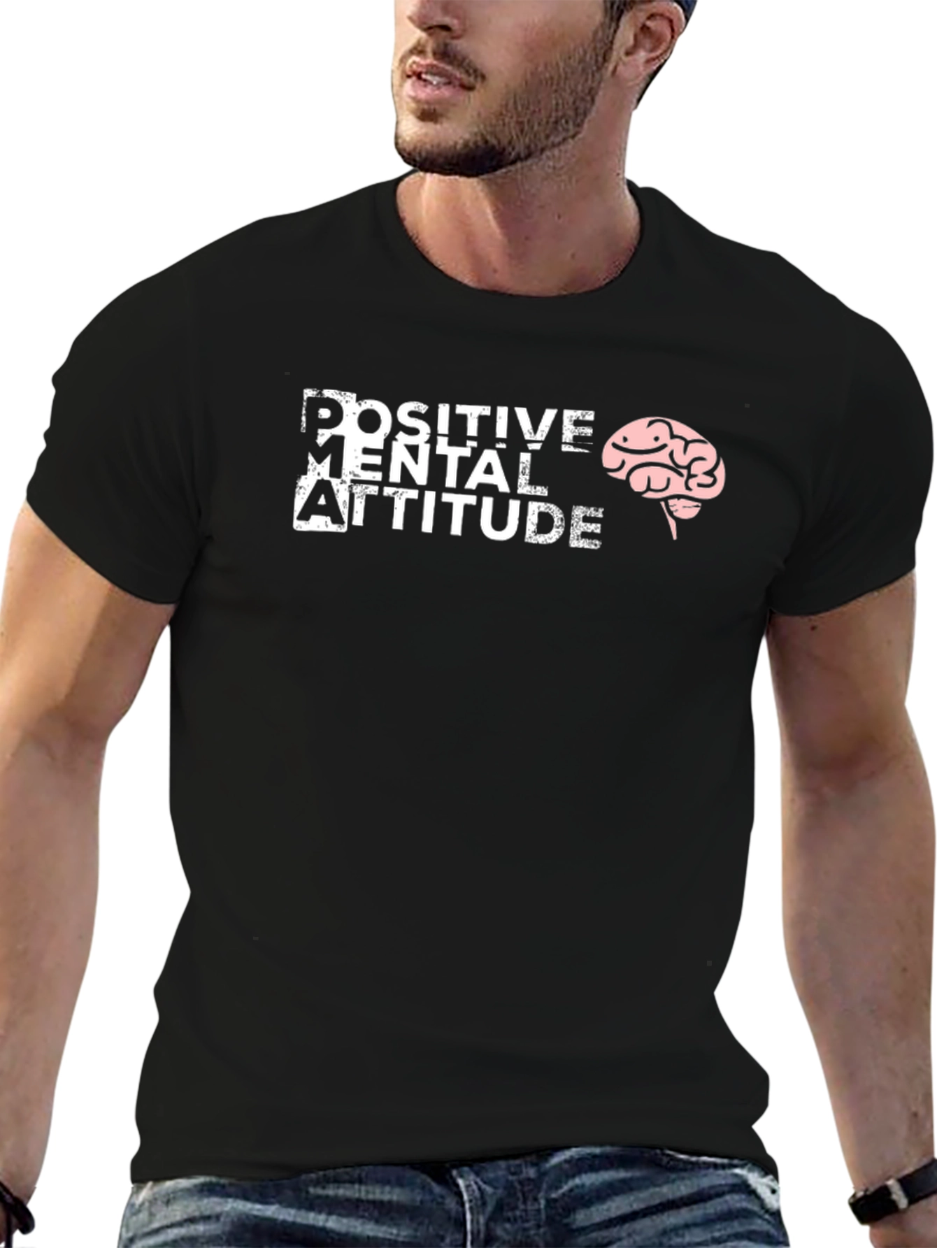 Positive Mental Attitude Brain Graphic Tee
