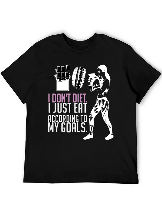 Funny Food & Fitness T-Shirt - Eat According to Goals