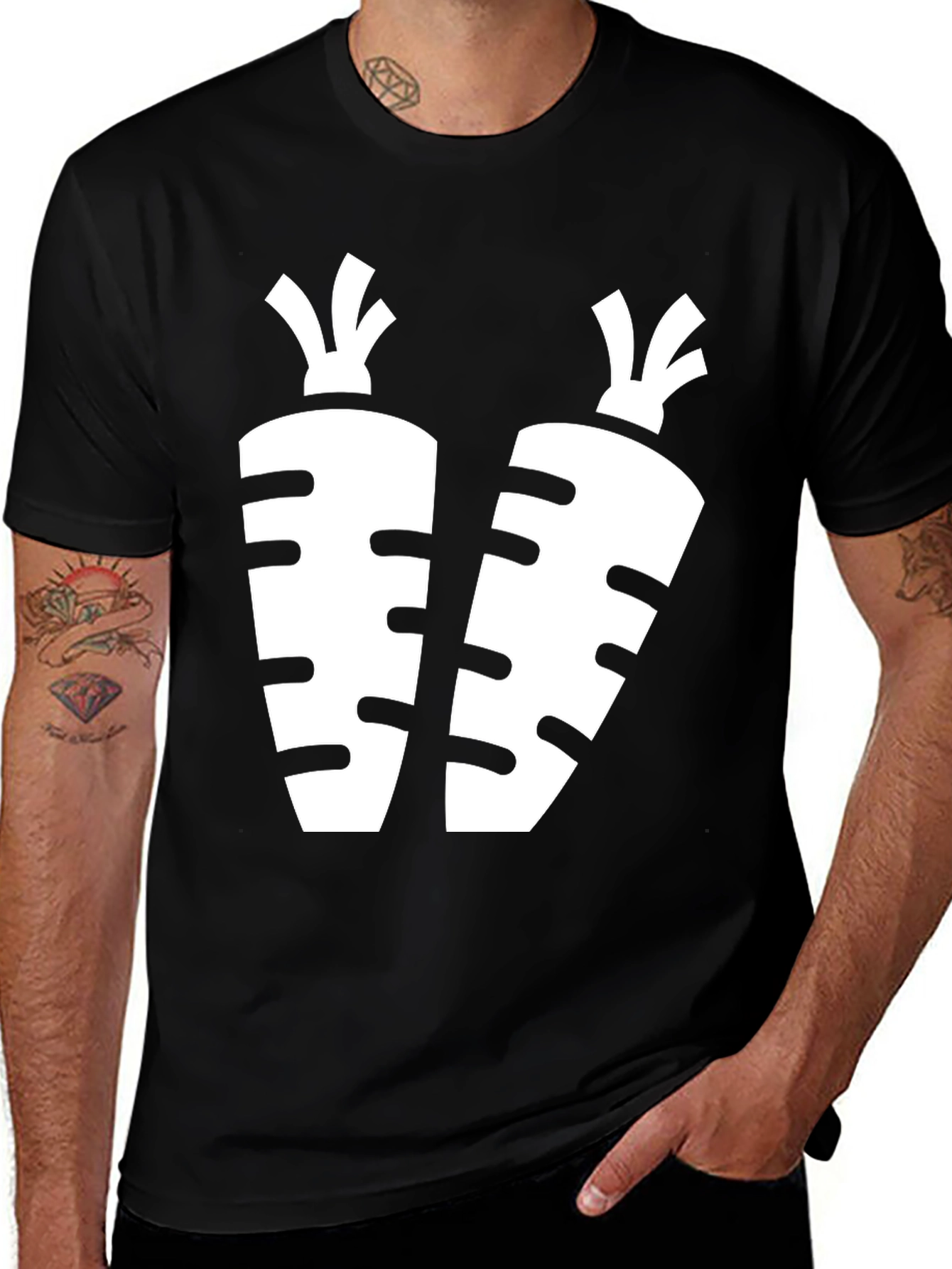 Carrot Graphic Black T-Shirt