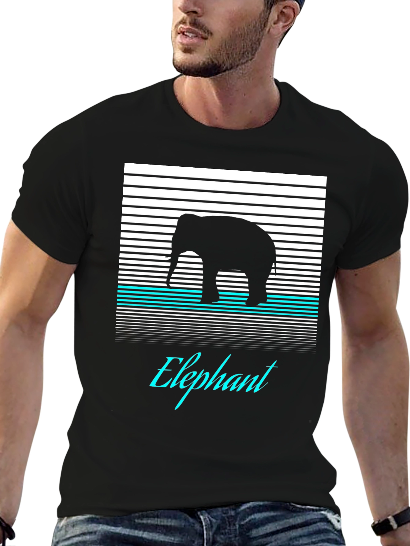 Elephant Silhouette Graphic Tee - Modern Style