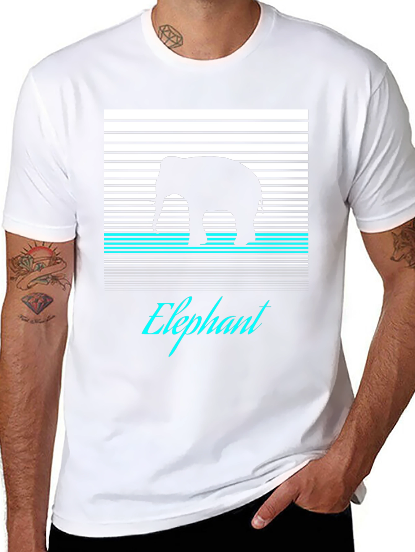 Elephant Silhouette Graphic Tee - Modern Style