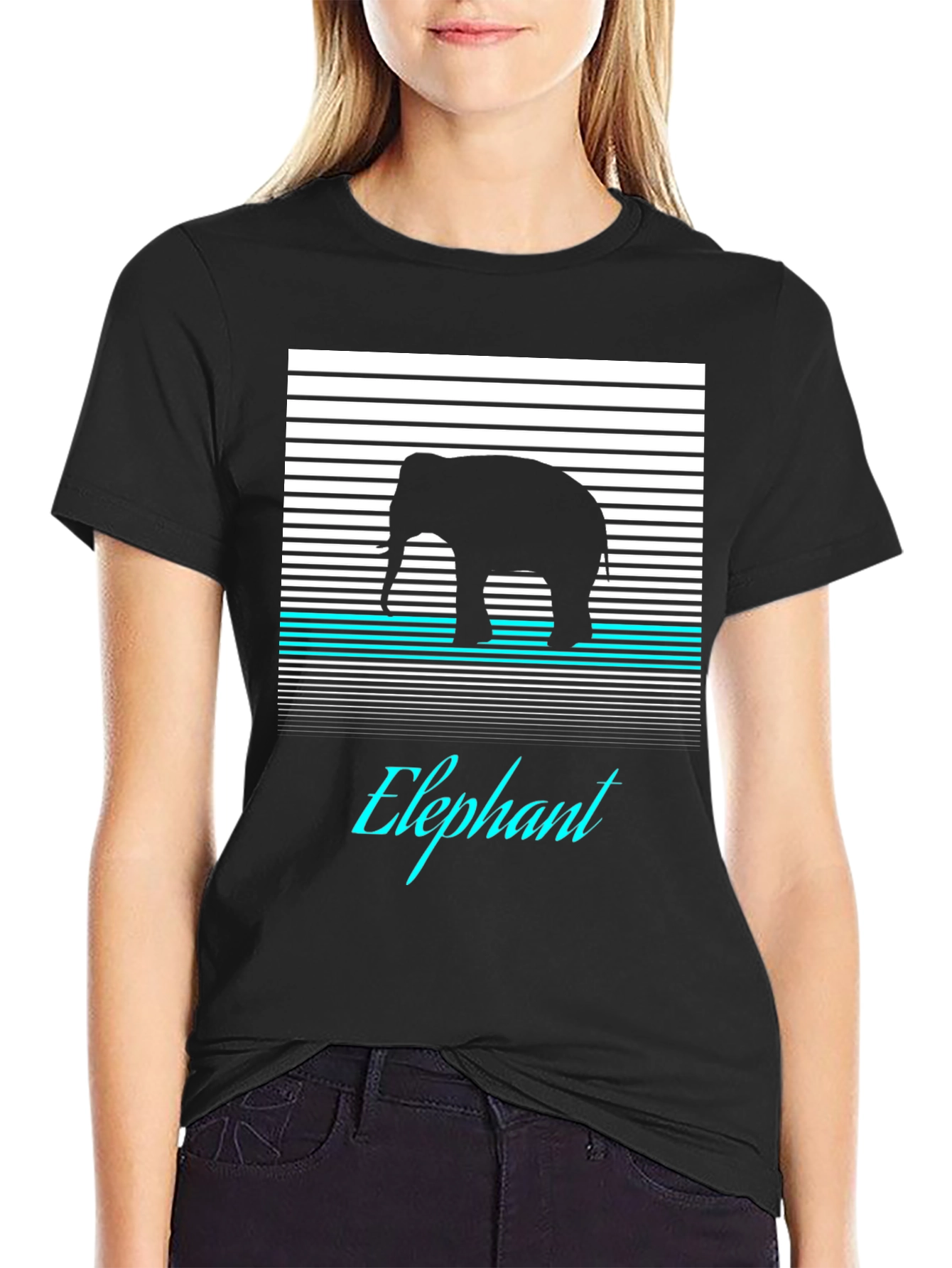 Elephant Silhouette Graphic Tee - Modern Style