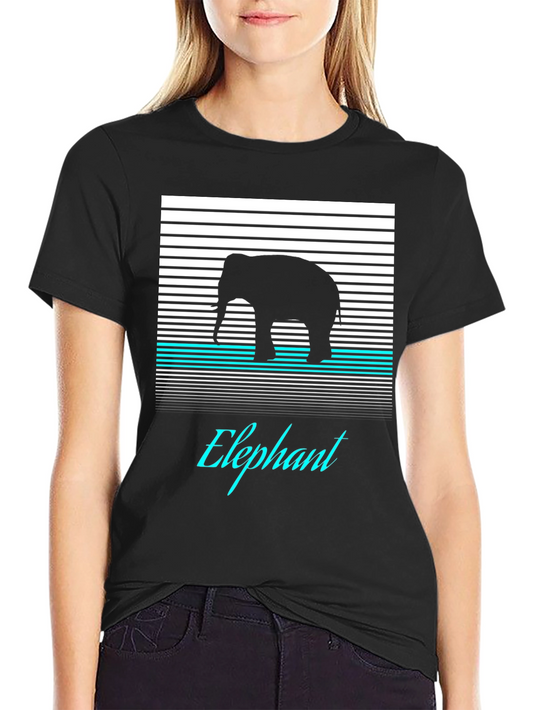 Elephant Silhouette Graphic Tee - Modern Style