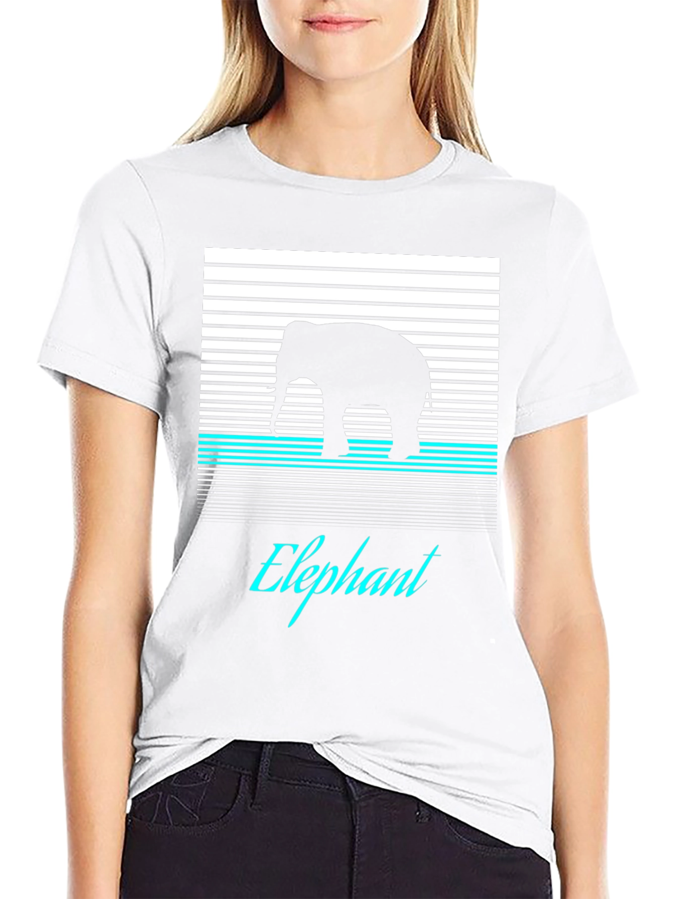 Elephant Silhouette Graphic Tee - Modern Style