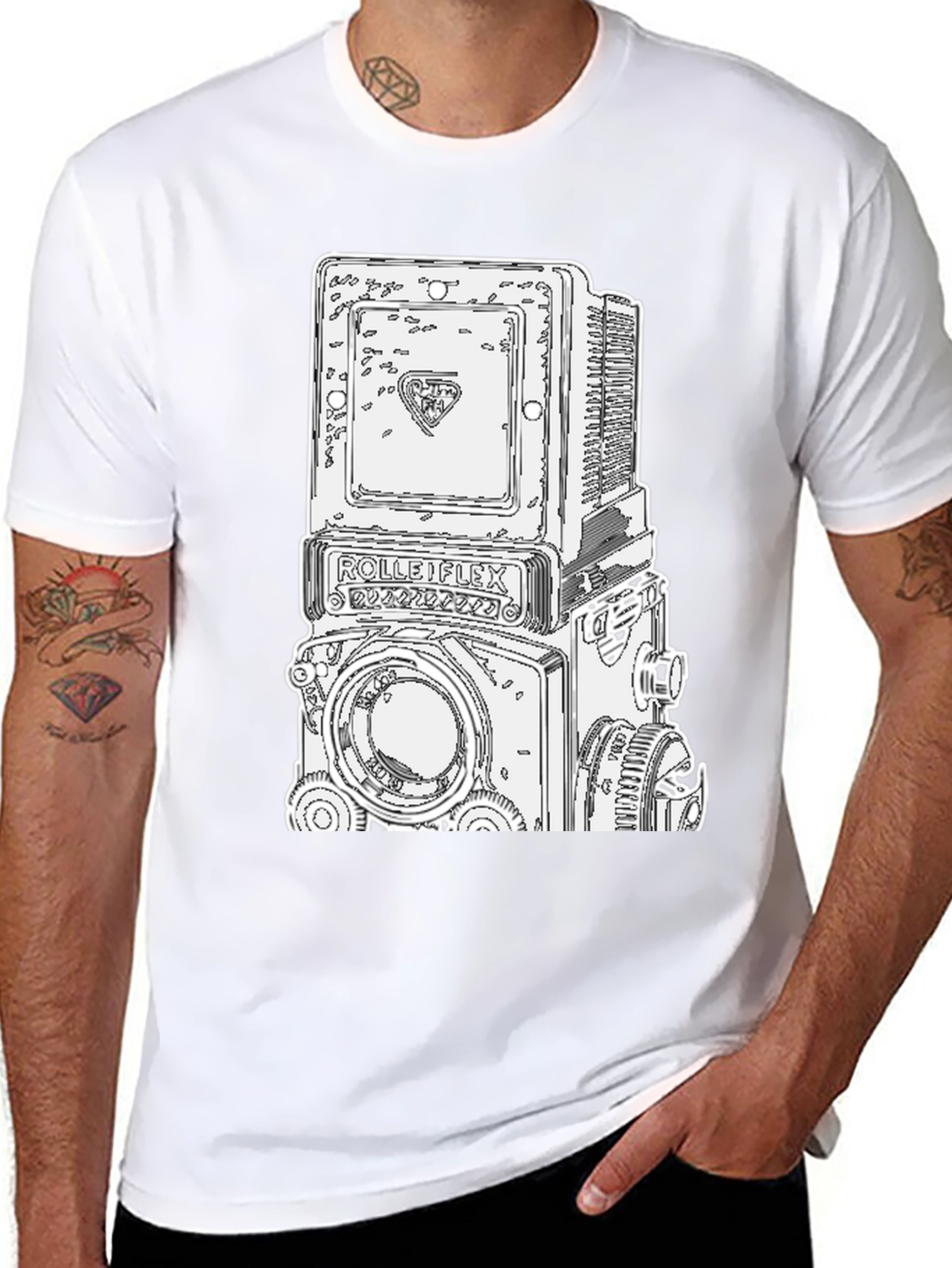 Retro Camera Graphic Tee - Black