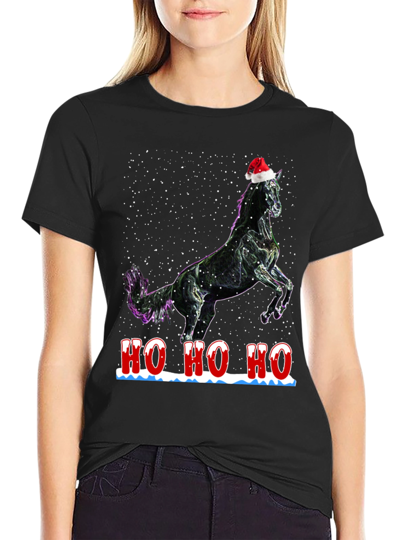 Festive Horse T-Shirt - Holiday Cheer