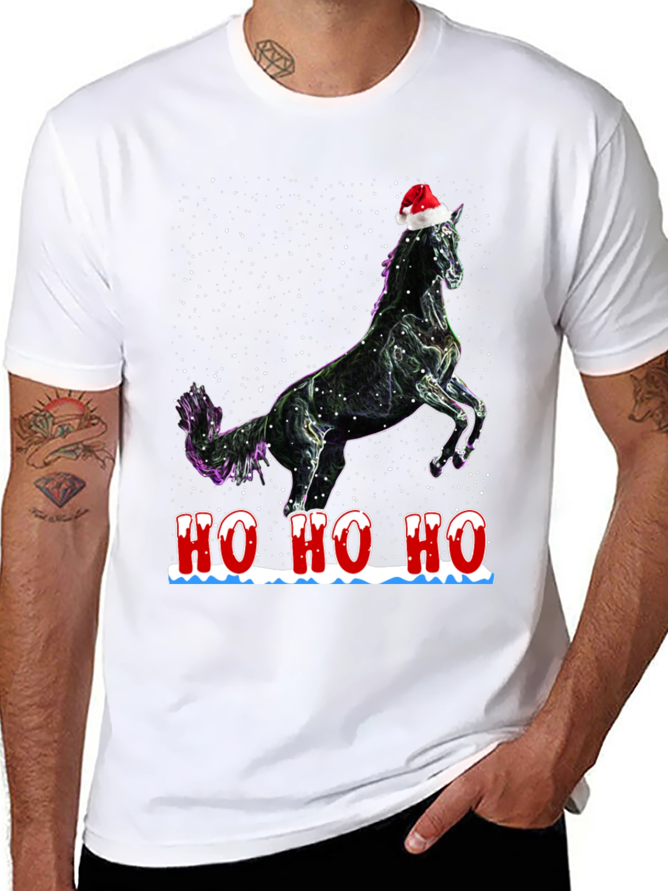 Festive Horse T-Shirt - Holiday Cheer