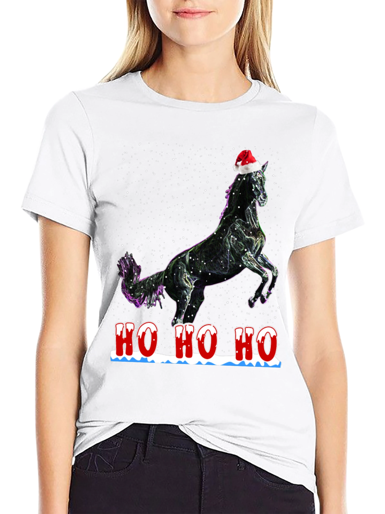 Festive Horse T-Shirt - Holiday Cheer