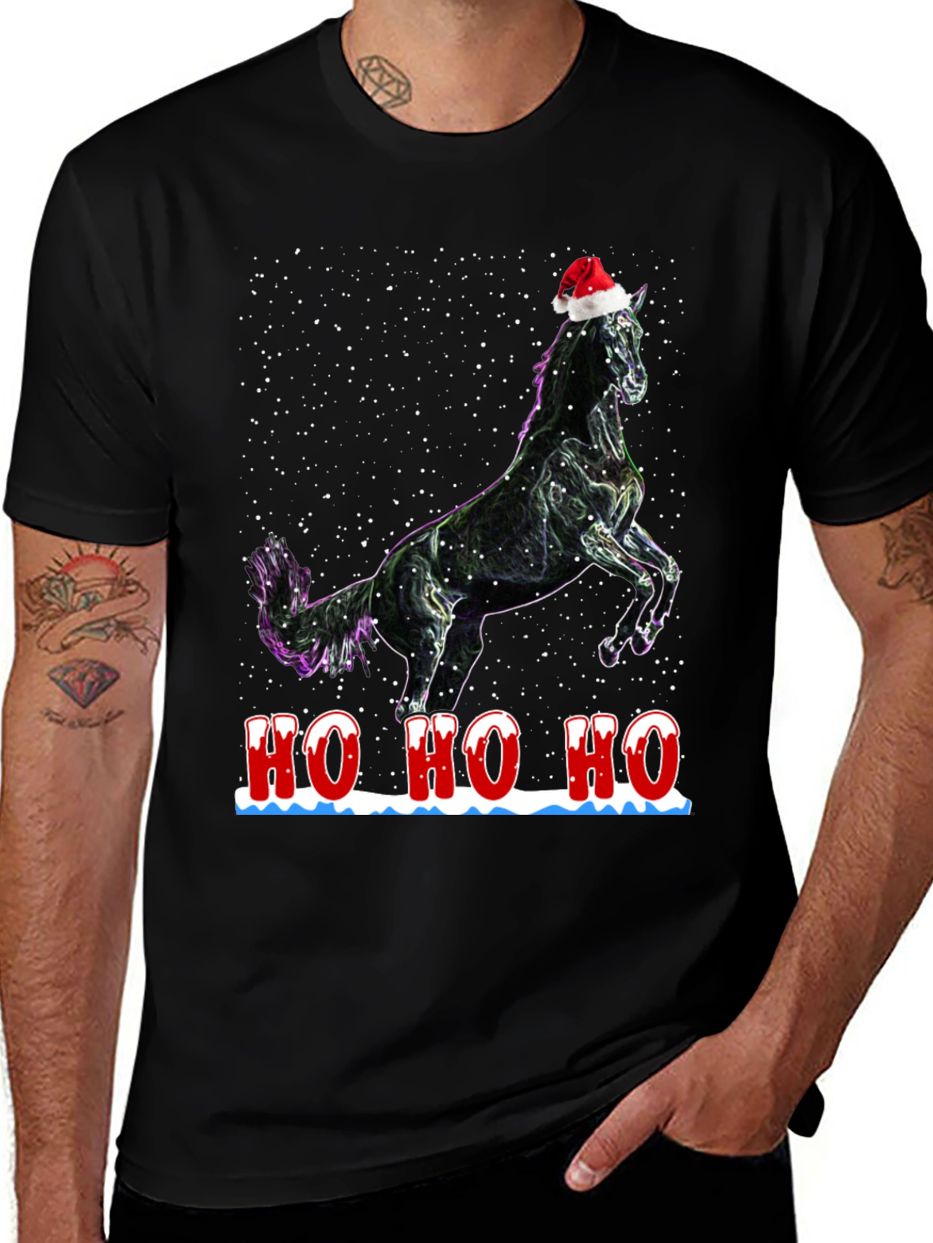Festive Horse T-Shirt - Holiday Cheer
