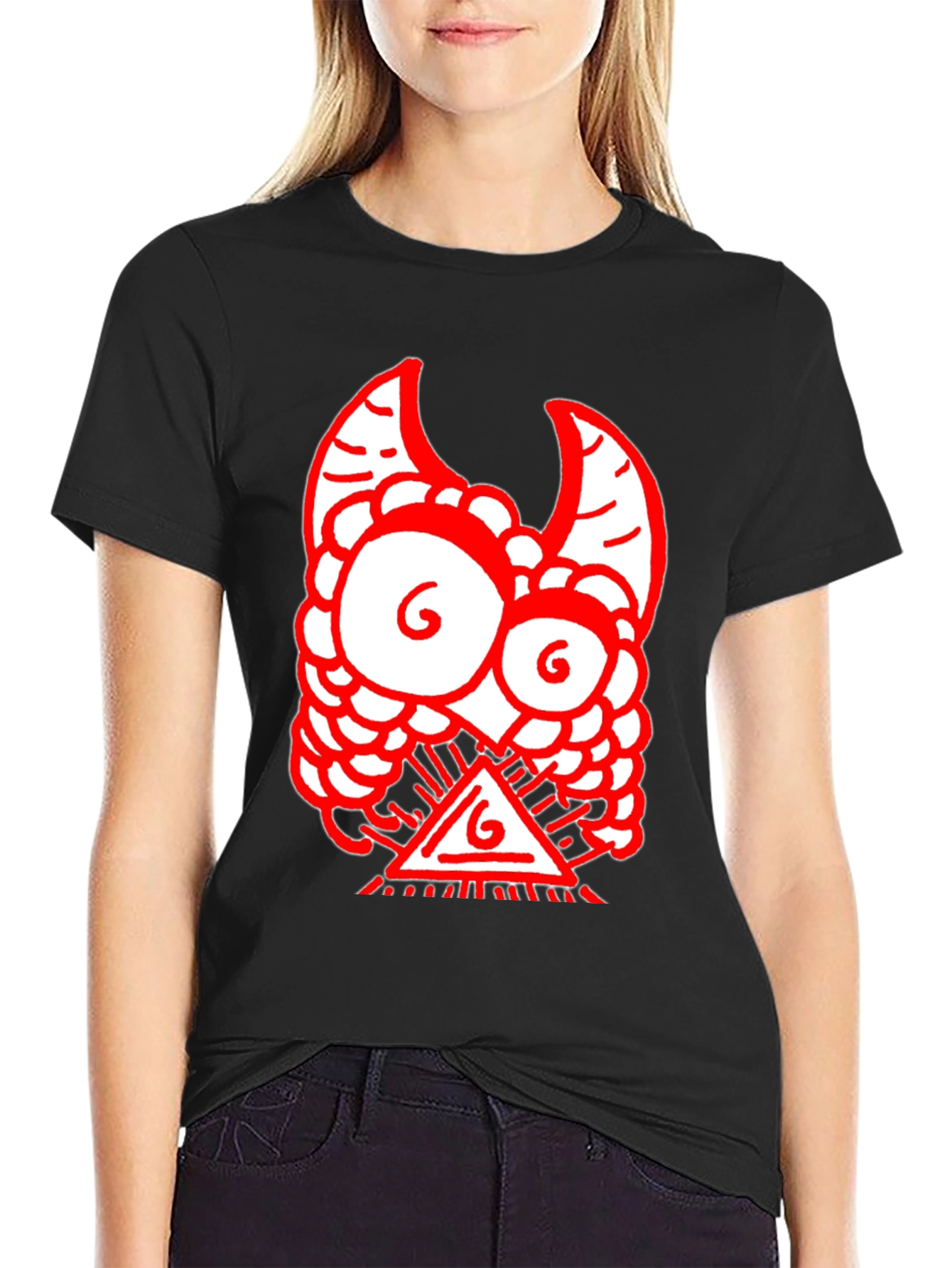 Red Monster Graphic Black T-Shirt