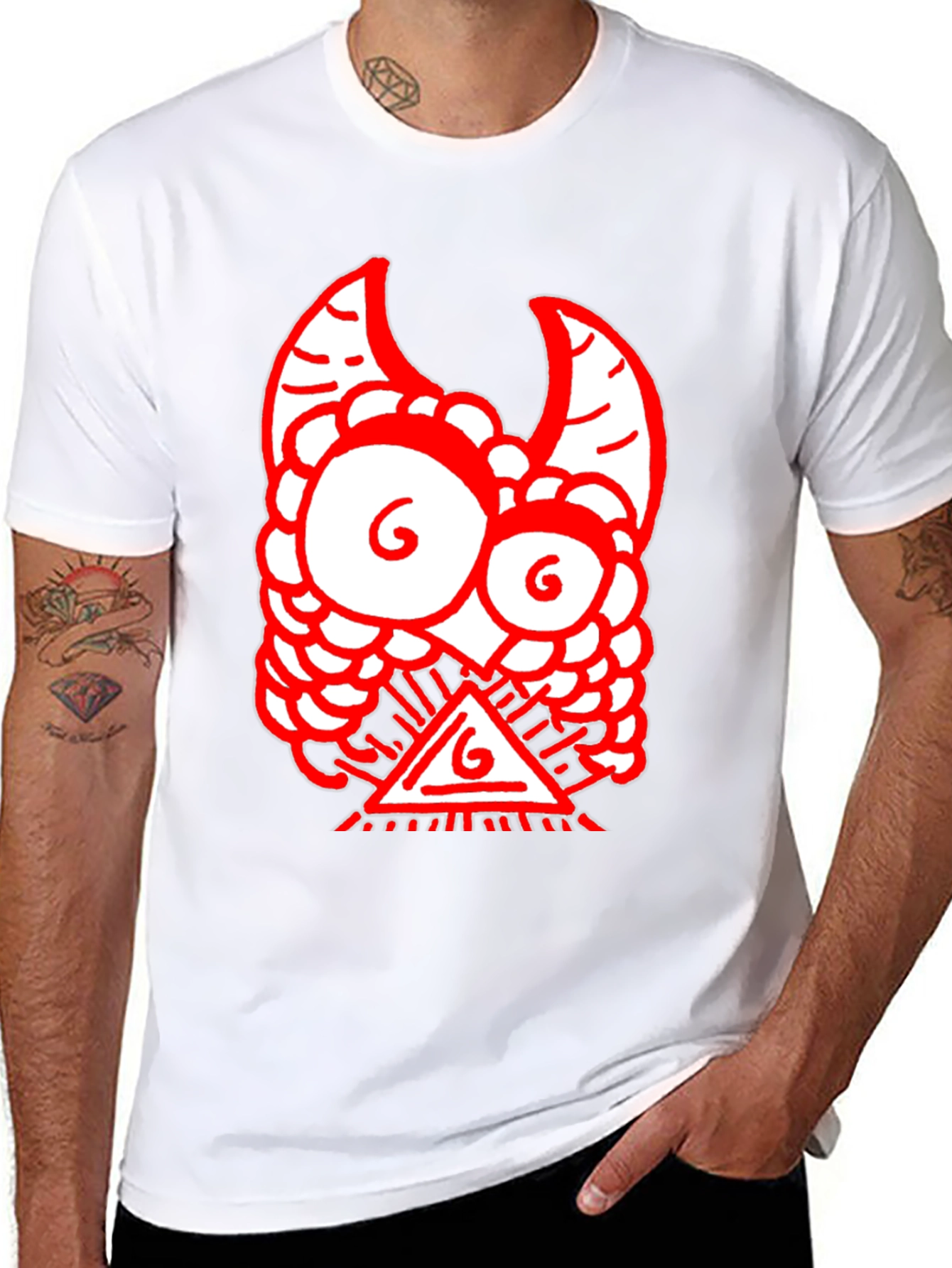 Red Monster Graphic Black T-Shirt