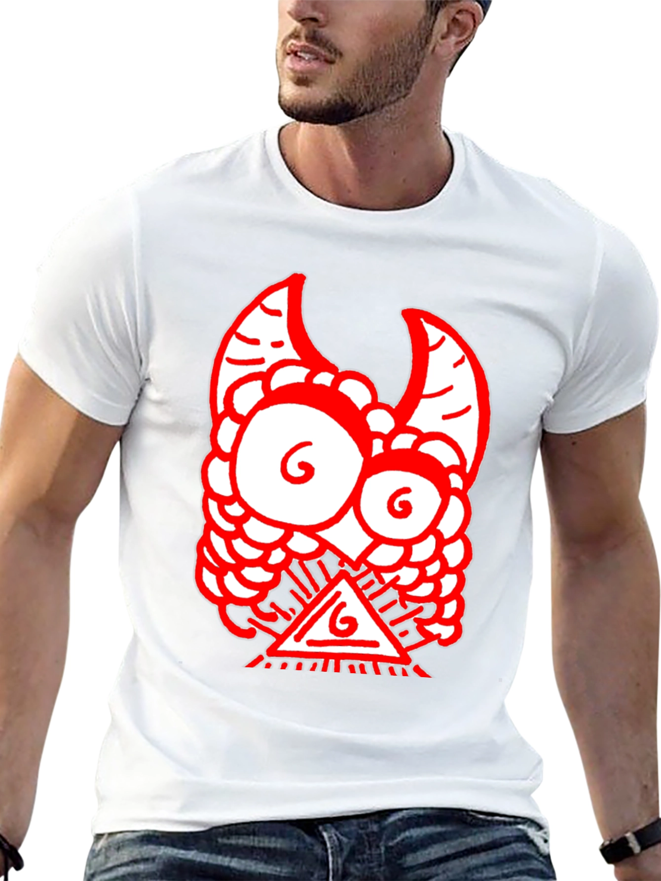 Red Monster Graphic Black T-Shirt