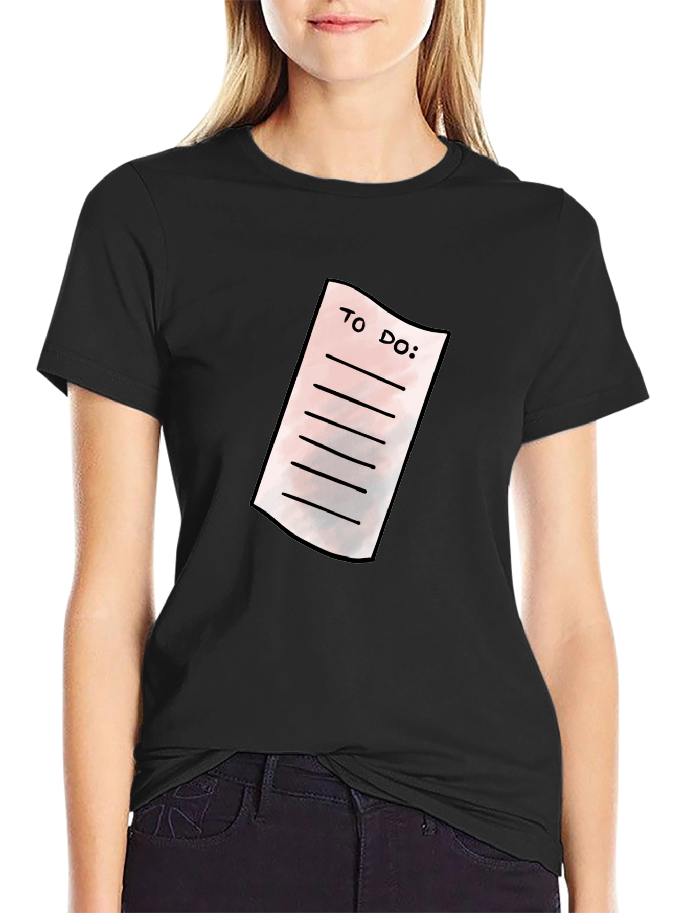 Mens Black To-Do List Graphic T-Shirt