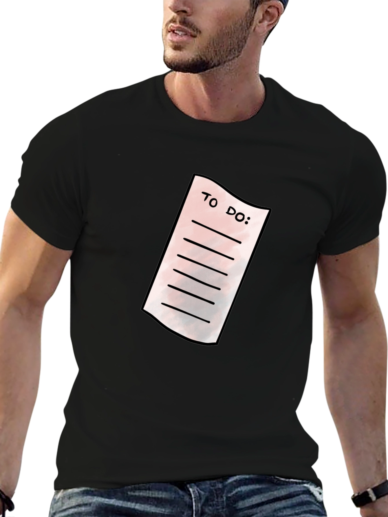 Mens Black To-Do List Graphic T-Shirt