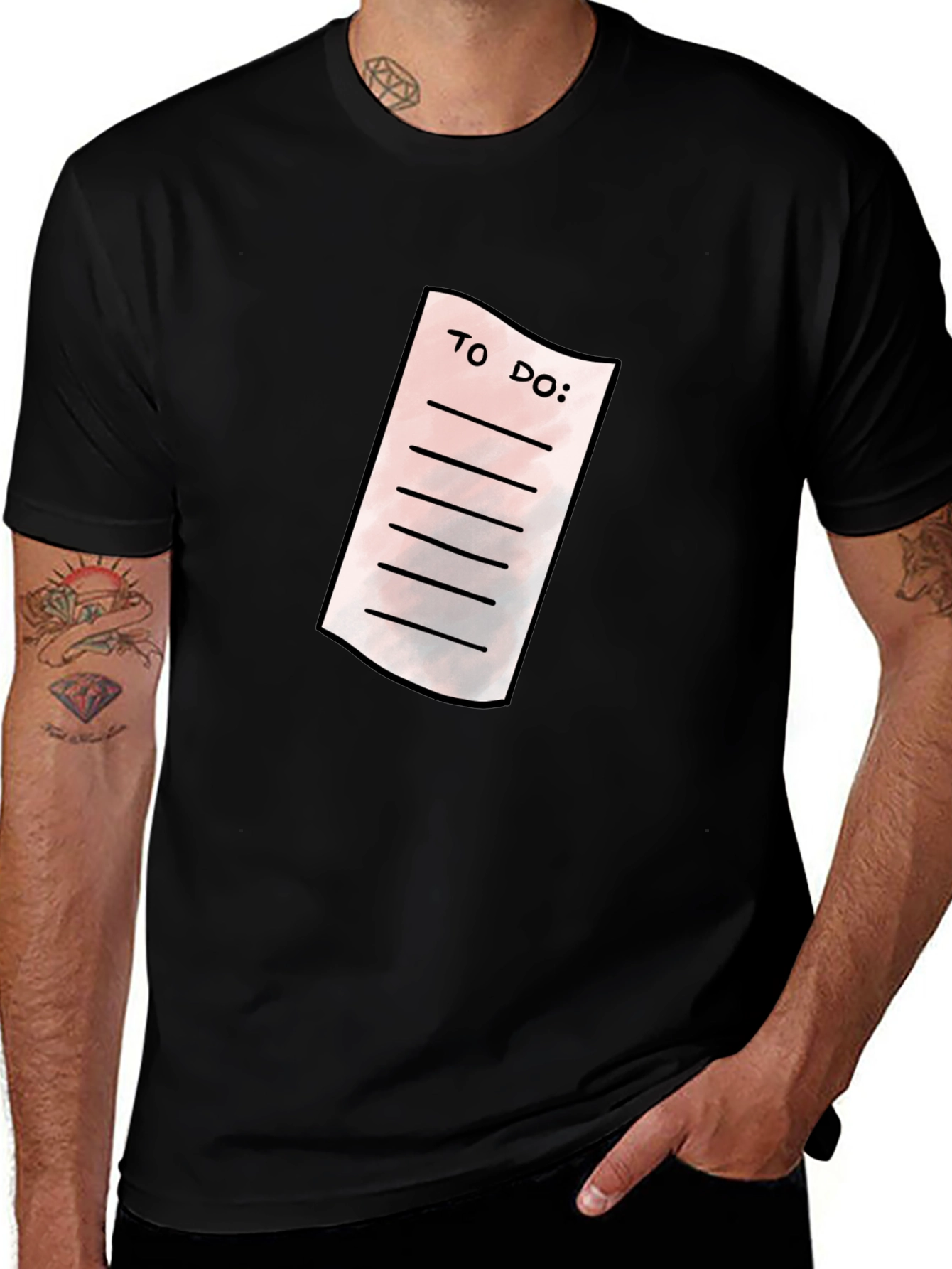 Mens Black To-Do List Graphic T-Shirt